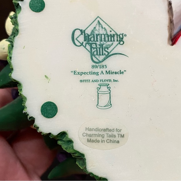 Charming Tails Fitz and Floyd Expecting A Miracle Mouse Bird Flowers Figurine - Picture 16 of 16